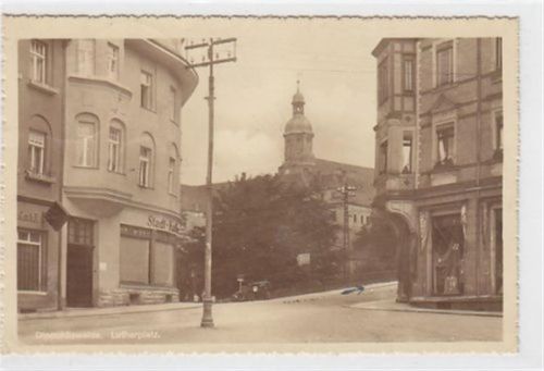 Dippoldiswalde Dippoldiswalde. Lutherplatz gelaufen am 11.5.1928 kleiner Knick unten links, sonst gut erhalten.