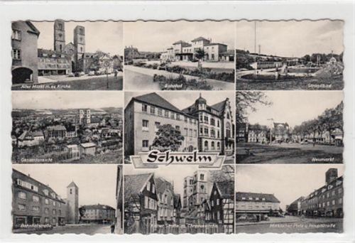 Bahnhofstraße und Bahnhof gelaufen, mit Marke und Stempel, Datum nicht lesbar, ca. 1962. Gute Erhaltung.