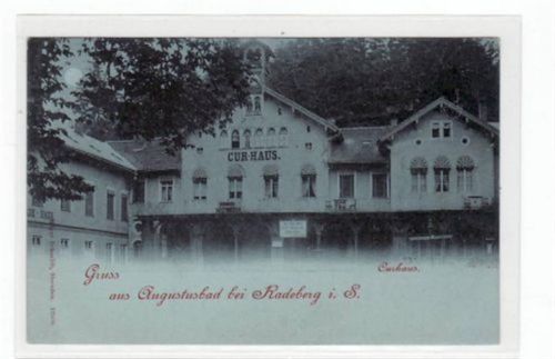 Liegau-Augustusbad Augustusbad bei Radeberg, Mondscheinkarte mit Curhaus. ungelaufen um 1900 Gute Erhaltung.