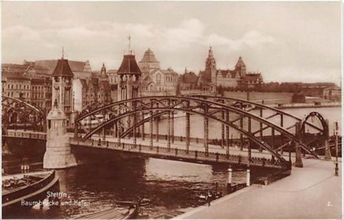 Stettin Stettin / Szczecin. Baumbrücke Hafen ungelaufen Gute Erhaltung.