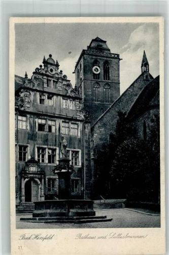 Bad Hersfeld 1935 Rathaus und Lullusbrunnen