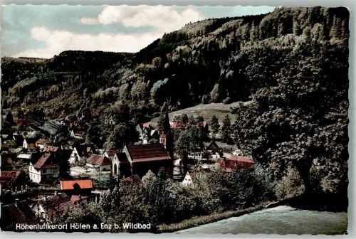 Höfen Panorama des Ortes mit Ev. Kirche
