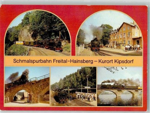 Kipsdorf Schmalspurbahn Bahnhof Rabenau und Dippoldiswalde Viadukt in Malter Fotograf Berthold VEB Bild und Heimat