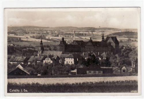 Colditz Colditz mit Teilansicht ungelaufen kleiner Knick oben rechts, leicht fleckig, sonst gut erhalten.