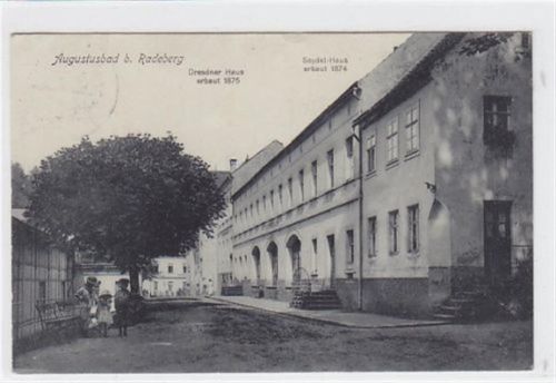 Liegau-Augustusbad Augustusbad bei Radeberg. Dresdner Haus erbaut 1875 Seydel-Haus erbaut 1874 gelaufen am 12.5.1926. Abdruck vom Stempel Vorderseite, sonst gut erhalten.