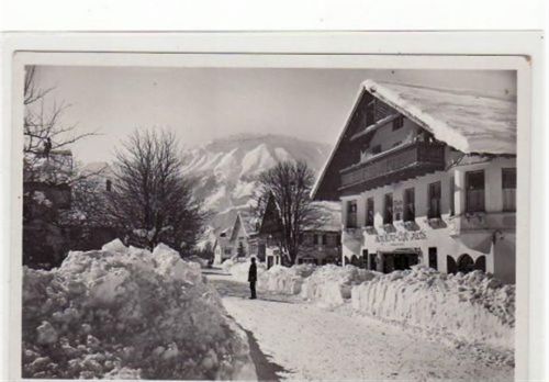 Fotokarte von Pfronten im Allgäu. Konditorei Cafe Fuchs im Winter ungelaufen Top Erhaltung.