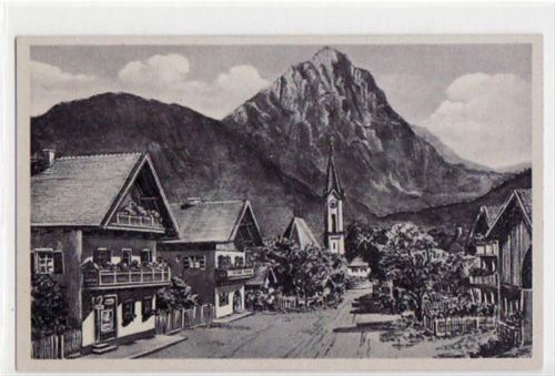 Piding bei Bad Reichenhall, Künstlerkarte mit Straßenpartie ungelaufen Gute Erhaltung.