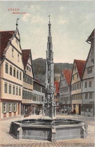 Urach Urach. Marktbrunnen gelaufen. Ecken mit Albumabdrücken, sonst gut erhalten