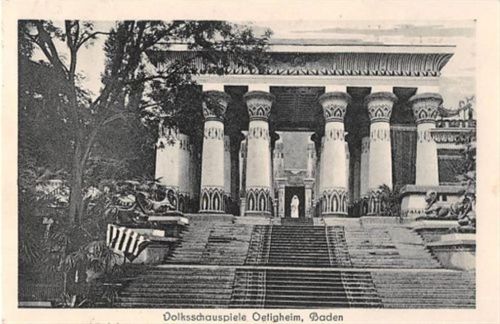 Oetigheim in Baden. Volksschauspiele nach Aufnahmen von Ingenieur E. Hohl, Karlsruhe gelaufen. Gute Erhaltung.