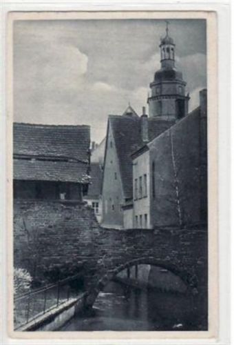 Pegau Pegau mit alter Stadtmauer gelaufen von 1920. An den Ecke n kleine Knicke, leichter Bug oben rechts, sonst gut erhalten.