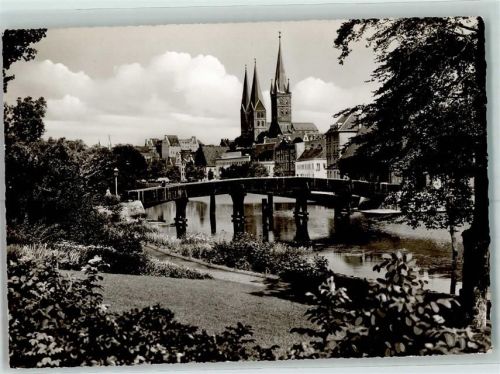 Lübeck Mulerwinkel Marienkirche und Petrikirche Elb-Lübeck-Kanal Kanalbrücke