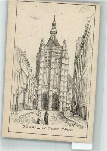 Douai 1915 Kirche St. Pierre Feldpost WK I K.B.1.Res.Div.