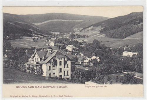Bad Schwarzbach Bad Schwarzbach - Czerniawa-Zdrój / Kreis Lauban - Luban. Logie zur grünen Au ungelaufen Gute Erhaltung.