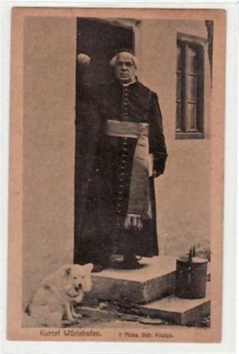 Kurort Wörishofen. Mons. Seb. Kneipp gelaufen 1925 kleiner Riß rechte Kante Eckbug unten links, sonst gut erhalten.