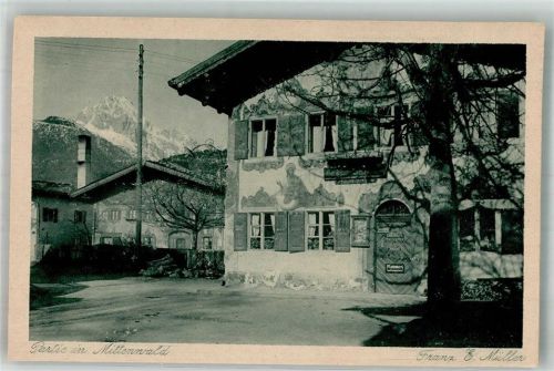 Mittenwald Fassadenmalerei und der Wetterstein