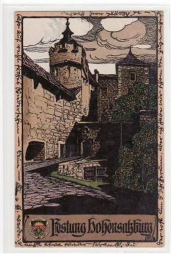 Salzburg Schulvereinkarte von der Festung Hohensalzburg gelaufen am 25.05.1925. Leichter Knick unten links, kleiner Riß am Rand oben links, sonst gut erhalten.