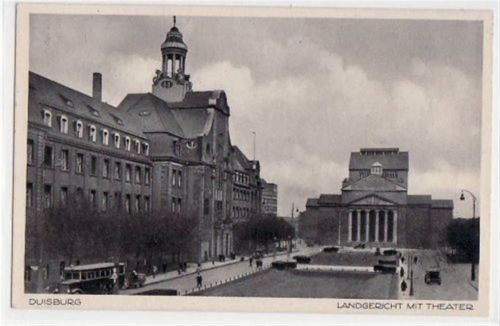 Duisburg Duisburg mit Landgericht und Theater gelaufen, mit Marke und Stempel von 1932. Top Erhaltung.