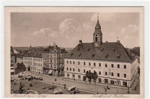 Annaberg-Buchholz Annaberg mit Markt und Rathaus gelaufen von 1924. Gute Erhaltung.