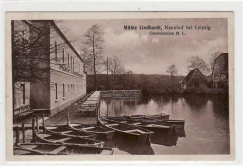 Naunhof Mühle Lindhardt bei Naunhof mit Gondelstation gelaufen von 1926. Gute Erhaltung.