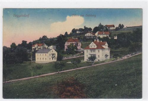 Deggendorf mit Villen am Gaisberg gelaufen 1911. Marke entfernt, sonst gut erhalten.