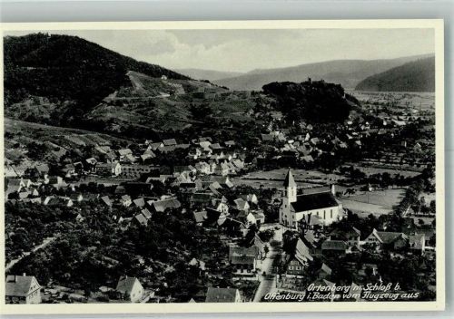 Ortenberg 1938 Fliegeraufnahme des Ortes mit St. Bartholomäus Kirche