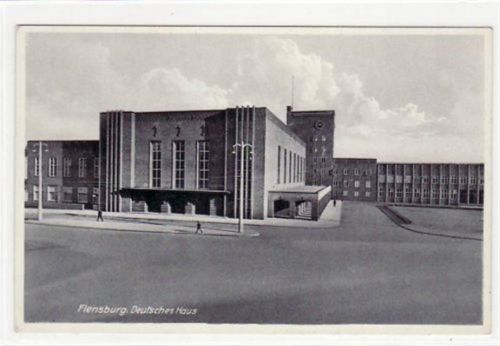 Flensburg Flensburg mit Deutsches Haus gelaufen, ca. 1940. Gute Erhaltung.