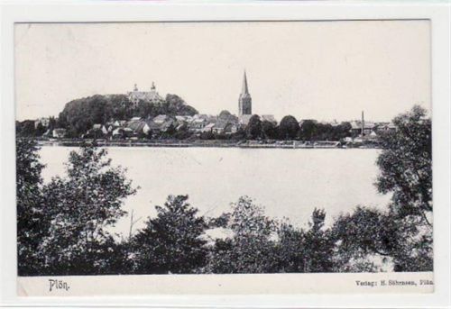 Plön mit Gesamtansicht gelaufen, 1905 kleiner Knick oben und unten links, sonst gut erhalten