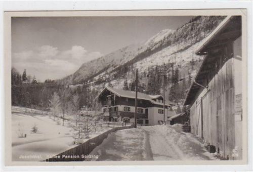Josefsthal mit Kaffee Pension Spitzing im Winter gelaufen am 25. Januar 1931 Eckbug oben rechts sonst gut erhalten