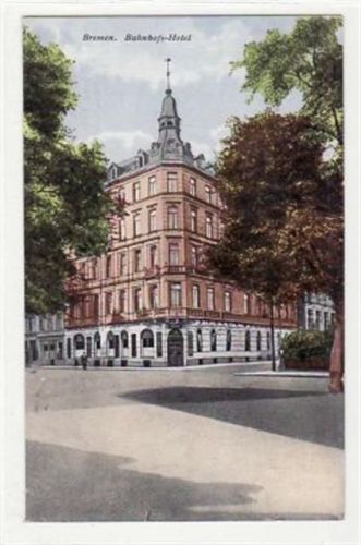 Bremen Bremen mit Bahnhofs - Hotel, Otto Brandt ungelaufen kleiner Knick unten links und unten in der Mitte, sonst gut erhalten