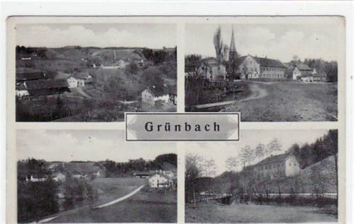 Grünbach mit 4 Abbildungen ungelaufen Leicht abgerundete Ecke n, sonst gut erhalten