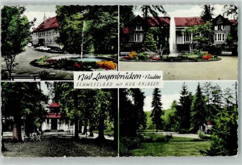 Bad Langenbrücken Schwefelbad mit Kuranlagen Auto Fontäne