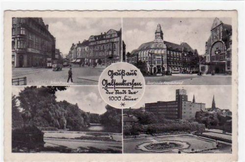 Gelsenkirchen, 4 Abbildungen mit Hauptpost u. Hauptbahnhof. Karte beschrieben Gute Erhaltung.