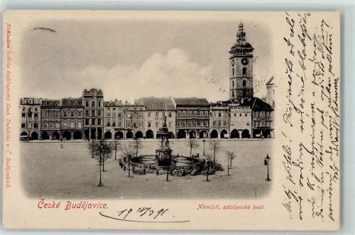 Ceske Budejovice 1901 Brunnen Marktplatz