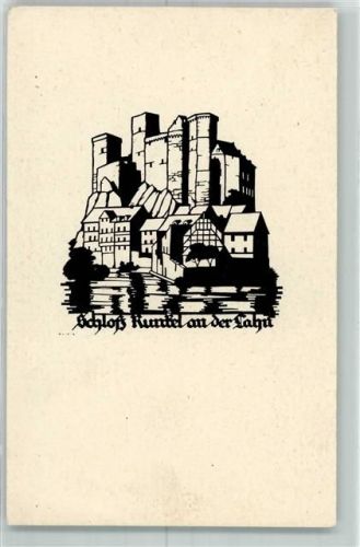 Runkel Schloß Runkel Scherenschnitt v. A.M. Schwindt