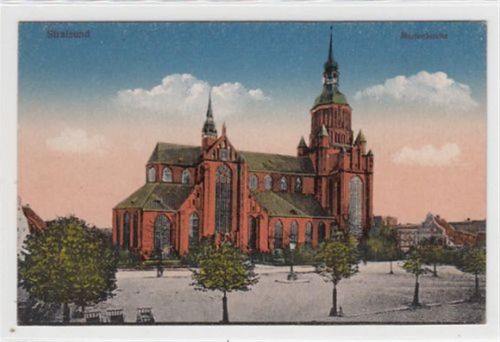 Stralsund. Marienkirche ungelaufen Gute Erhaltung.