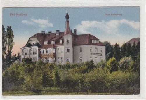 Bad Kudowa Bad Kudowa - Kudowa-Zdrój / Kreis Glatz - Klodzko. Haus Gutenberg ungelaufen kleiner Knick an der rechten unteren Ecke , sonst gut erhalten