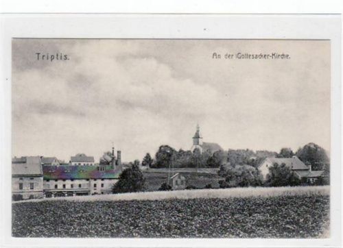 Triptis mit Blick auf die Gottesacker - Kirche ungelaufen Top Erhaltung.