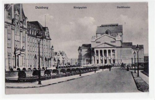 Duisburg Duisburg mit Königplatz und Stadttheater ungelaufen Top Erhaltung.