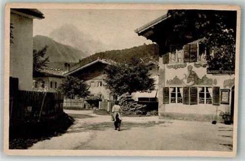 Mittenwald 1922 Am Gries mit Wetterstein