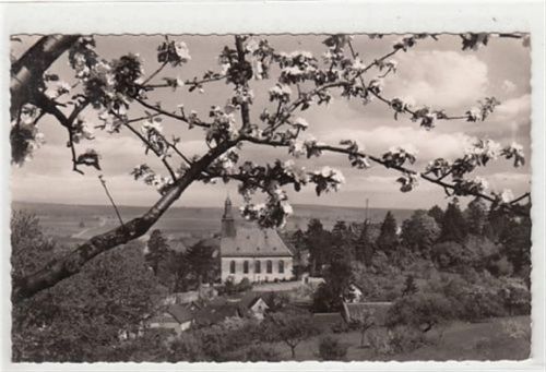 Ober-Ramstadt bei Darmstadt. ein Blick auf die Kirche gelaufen, mit Marke und Stempel, Datum nicht lesbar. Gute Erhaltung.