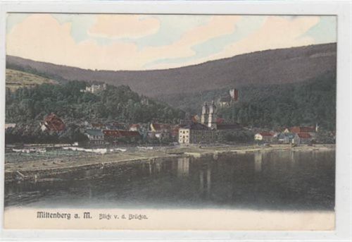 Miltenberg am Main mit Blick von der Brücke ungelaufen Gute Erhaltung.