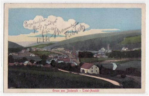Jünkerath gelaufen von 1913. Ecken mit Albumabdrücken, sonst gut erhalten