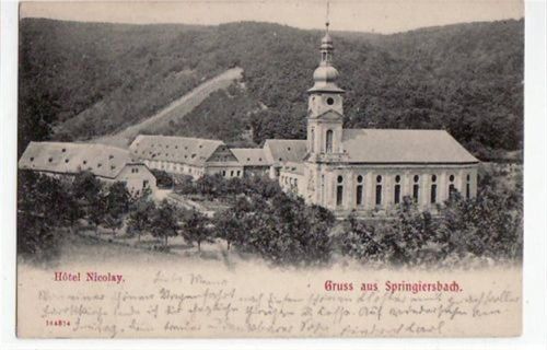 Springiersbach mit Blick auf die Kirche gelaufen von 1911 kleiner Knick linker Rand, sonst gut erhalten