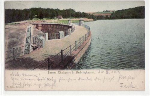 Barmer Talsperre bei Herbringhausen gelaufen von 1904. Gute Erhaltung.