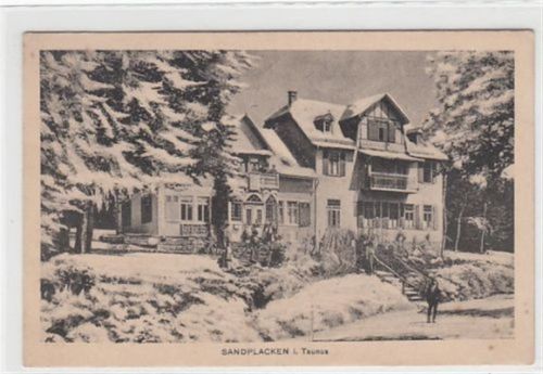 Sandplacken im Taunus. Waldwirtschaft im Winter. Karte beschrieben Gute Erhaltung.