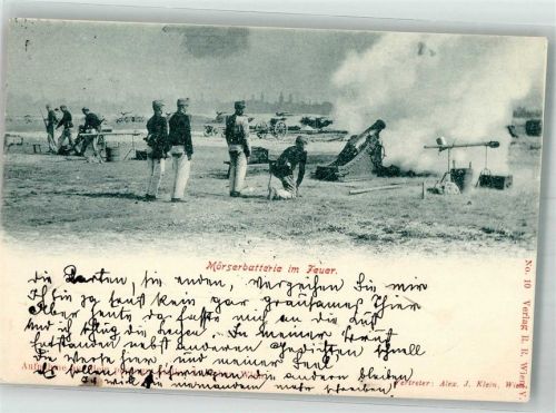 1898 Mörserbatterien im Feuer Fotograf Huber Adelskorrespondenz