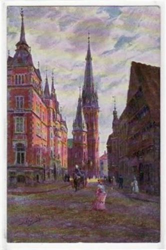 Oldenburg Oldenburg, Künstlerkarte mit Rathaus u. Lambertikirche ungelaufen Gute Erhaltung.