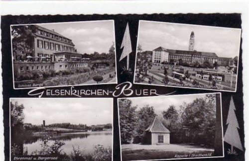 Gelsenkirchen Buer, 4 Abbildungen mit Rathaus u. Autobusbahnhof ungelaufen Gute Erhaltung.