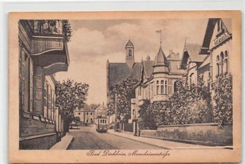 Bad Dürkheim Bad Dürkheim. Mannheimerstraße. Karte beschrieben kleiner Knick unten rechts und unten links, leicht fleckig, sonst gut erhalten