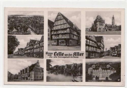 Celle Celle. Stechbahn Zöllnerstrasse gelaufen, 1944 kleiner Knick unten rechts, leichter Schrift- und Stempeldurchdruck, sonst gut erhalten